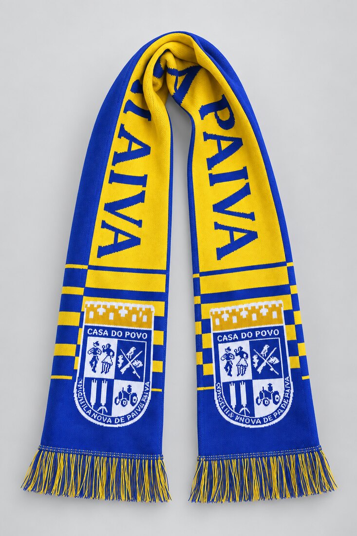 Cachecol azul e amarelo da Casa do Povo