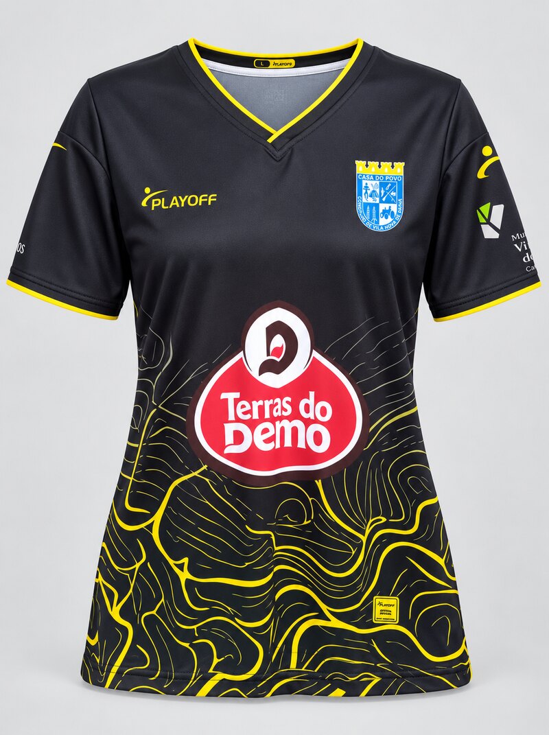 Equipamento alternativo preto do futsal feminino